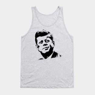 John F. Kennedy Portrait Pop Art Black White Tank Top